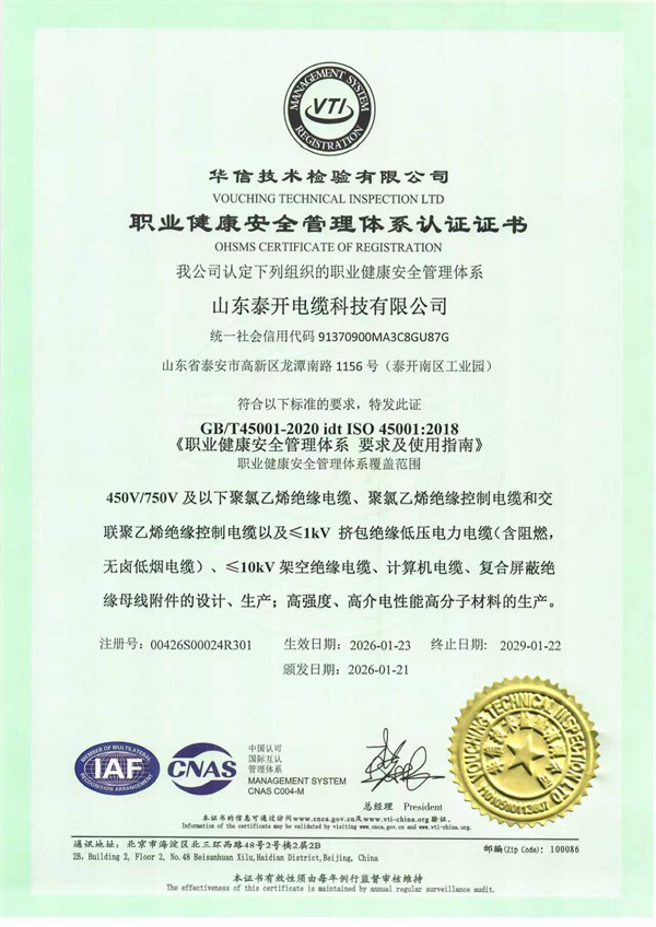 职业健康安全管理体系